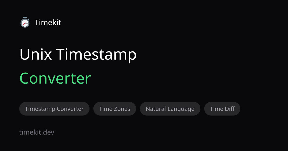 Timestamp & Date Tools for Developers